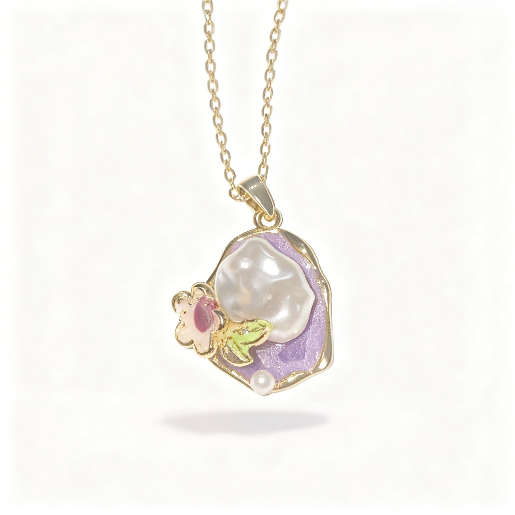 Blossom Pearl Enamel Necklace