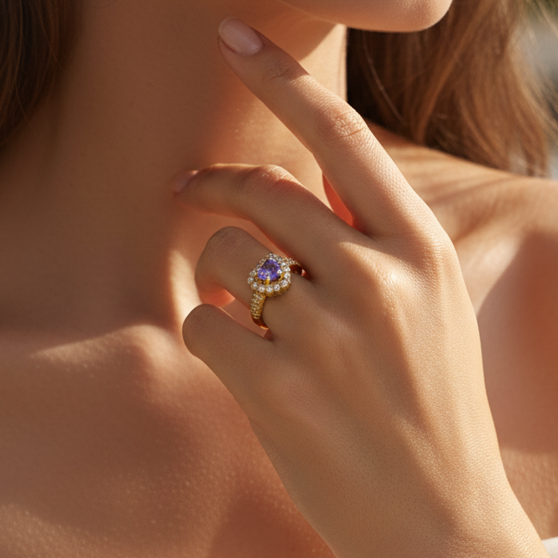 Amora Heart Halo Ring - VITTAM